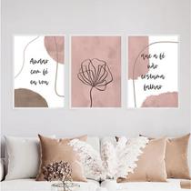 Kit 3 Quadros Abstratos Andar Com Fé Eu Vou 24x18cm - com vidro Kit 3 Quadros Abstratos Andar Com Fé Eu Vou 24x18cm - com vidro