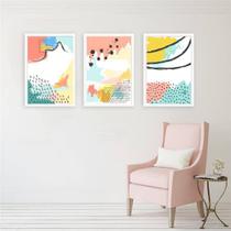 Kit 3 Quadros Abstratos Candy Colors 45x34cm Kit 3 Quadros Abstratos Candy Colors 45x34cm