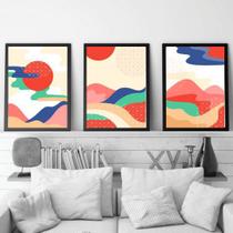 Kit 3 Quadros Abstratos Montanhas Multicoloridas 45x34cm Kit 3 Quadros Abstratos Montanhas Multicoloridas 45x34cm