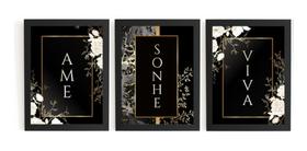 Kit 3 Quadros Ame Sonhe Viva Decoração Perfeita Para Casa Kit 3 Quadros Ame Sonhe Viva Decoração Perfeita Para Casa