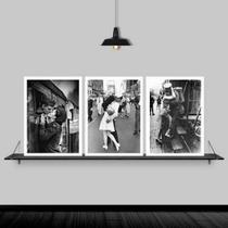 Kit 3 Quadros Amor Em Tempos Guerra 24X18 Com Vidro - Branca
