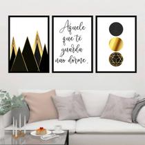 Kit 3 Quadros Aquele Que Guarda Não Dorme 45x34cm - com vidro