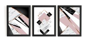 Kit 3 Quadros Arte Geometrica Abstrata Decoração Sala Kit 3 Quadros Arte Geometrica Abstrata Decoração Sala