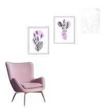 Kit 3 Quadros Arte Lavanda - Estampas 24X18Cm Kit 3 Quadros Arte Lavanda - Estampas 24X18Cm