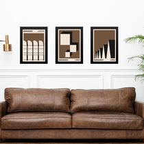Kit 3 Quadros Artes Bauhaus Marrom Arquitetura 24x18cm Kit 3 Quadros Artes Bauhaus Marrom Arquitetura 24x18cm