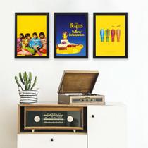 Kit 3 Quadros Beatles Yellow Submarine 24x18cm Kit 3 Quadros Beatles Yellow Submarine 24x18cm