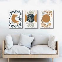 Kit 3 Quadros Bohos Luas Escandinavas 45x34cm Kit 3 Quadros Bohos Luas Escandinavas 45x34cm