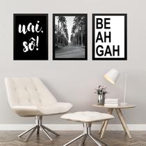 Kit 3 Quadros Cidade De Belo Horizonte 33x24cm - com vidro
