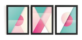 Kit 3 Quadros Composição Geometrica Colorida Art Deco Kit 3 Quadros Composição Geometrica Colorida Art Deco