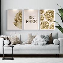 Kit 3 Quadros Costela De Adão Be Free 24x18cm