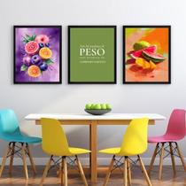 Kit 3 Quadros Cozinha - Mudança De Hábito 33X24Cm