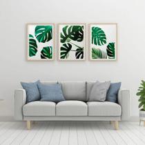 Kit 3 Quadros Decorativos 50x70 Folhas - Londrinorte Molduras
