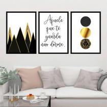 Kit 3 Quadros Decorativos Aquele Que Guarda Não Dorme 34x23