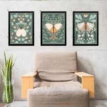 Kit 3 Quadros Decorativos Borboletas Boho 24x18cm Kit 3 Quadros Decorativos Borboletas Boho 24x18cm