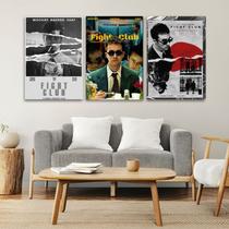 KIT 3 Quadros Decorativos CLUB DA LUTA - Foto ou Imagem decorativa - Decoração Quarto ou Sala