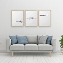Kit 3 Quadros Decorativos com Moldura Frases Amor Paz Luz - Londrinorte Molduras Kit 3 Quadros Decorativos com Moldura Frases Amor Paz Luz - Londrinorte Molduras