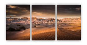 Kit 3 quadros decorativos deserto paisagem mdf sala quarto