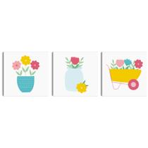 Kit 3 Quadros Decorativos Dia de Jardim