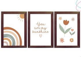 Kit 3 Quadros Decorativos do Tema Arco-íris Boho Escandinavo Kit 3 Quadros Decorativos do Tema Arco-íris Boho Escandinavo