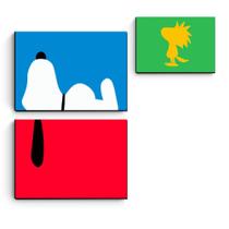 kit 3 quadros decorativos em mdf Snoopy Minimalista - Starnerd