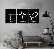 Kit 3 Quadros Decorativos Fé Esperança Amor Quarto Sala Recepção