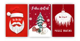 Kit 3 quadros decorativos feliz natal papai noel natalino - Mago das Camisas