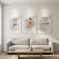Kit 3 Quadros Decorativos Floral Quarto Sala 40x60cm Kit 3 Quadros Decorativos Floral Quarto Sala 40x60cm