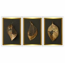 Kit 3 Quadros Decorativos Folha Seca 60x40 Sala Quarto Hall