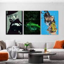 KIT 3 Quadros Decorativos Foto ou Imagem Breaking Bad - decoração Quarto ou Sala