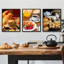 Kit 3 Quadros Decorativos Fotografias De CaféDaManhã 33x24cm - com vidro