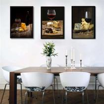 Kit 3 Quadros Decorativos Fotografias RústicasVinho 33x24cm - com vidro Kit 3 Quadros Decorativos Fotografias RústicasVinho 33x24cm - com vidro