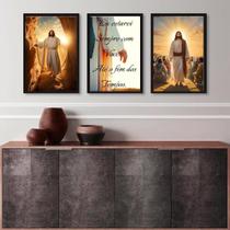 Kit 3 Quadros Decorativos Jesus- Eu Estarei Sempre Vocês