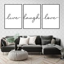 Kit 3 Quadros Decorativos Live, Laugh, Love 34x23Cm Kit 3 Quadros Decorativos Live, Laugh, Love 34x23Cm