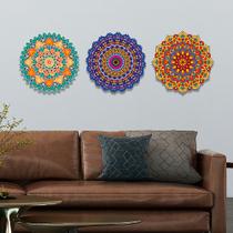 Kit 3 Quadros Decorativos Mandalas - Corte a Laser