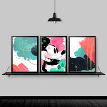 Kit 3 Quadros Decorativos Mickey Abstrato 24x18cm Kit 3 Quadros Decorativos Mickey Abstrato 24x18cm