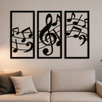 Kit 3 Quadros Decorativos Notas Musicais Luxo 30x45cm Kit 3 Quadros Decorativos Notas Musicais Luxo 30x45cm