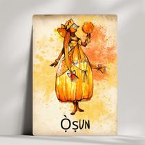 Kit 3 quadros decorativos orixás, Obaluae, Oxum e Nanã em Aquarela