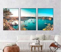 Kit 3 quadros decorativos paisagens 50x70cm sem vidro Kit 3 quadros decorativos paisagens 50x70cm sem vidro