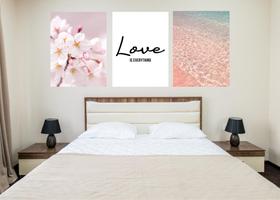 Kit 3 quadros decorativos para quarto, sala ou corredor em chapa de MDF - Love Store Personalizados