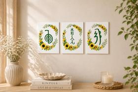 Kit 3 Quadros Decorativos Reiki Usui, Cho Ku Rei