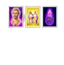 Kit 3 Quadros Decorativos Saint Germain Jesus Cristo 24X18Cm