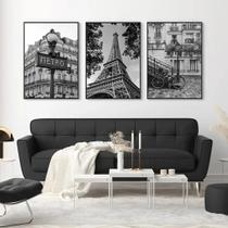 Kit 3 Quadros Decorativos Torre Eiffel, Bicicleta e Metrô de Paris 20x30cm Parede Escritório Sala Kit 3 Quadros Decorativos Torre Eiffel, Bicicleta e Metrô de Paris 20x30cm Parede Escritório Sala