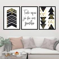 Kit 3 Quadros Decorativos Tudo Aqui Já Foi Um Sonho