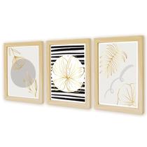 Kit 3 Quadros Decorativos Verde Folhagem Natureza Plantas Boho com Moldura Natural e vidro Kit 3 Quadros Decorativos Verde Folhagem Natureza Plantas Boho com Moldura Natural e vidro