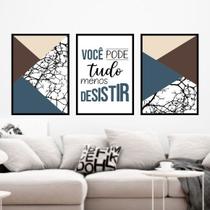 Kit 3 Quadros Decorativos Você Pode Tudo - Marrom Kit 3 Quadros Decorativos Você Pode Tudo - Marrom