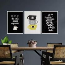Kit 3 Quadros Depois Do Café Eu Me Expresso 33X24Cm - Branca Kit 3 Quadros Depois Do Café Eu Me Expresso 33X24Cm - Branca