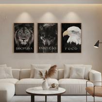 Kit 3 Quadros Disciplina Execução Foco Motivação Moldura Kit 3 Quadros Disciplina Execução Foco Motivação Moldura