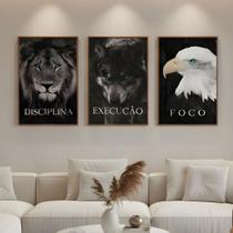 Kit 3 Quadros Disciplina Execução Foco Motivação Moldura Kit 3 Quadros Disciplina Execução Foco Motivação Moldura
