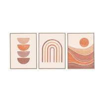 Kit 3 quadros em canvas estampado formas geometricas mart Kit 3 quadros em canvas estampado formas geometricas mart