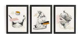 Kit 3 Quadros Estatuas Gregas Arte Decoração Para Casa